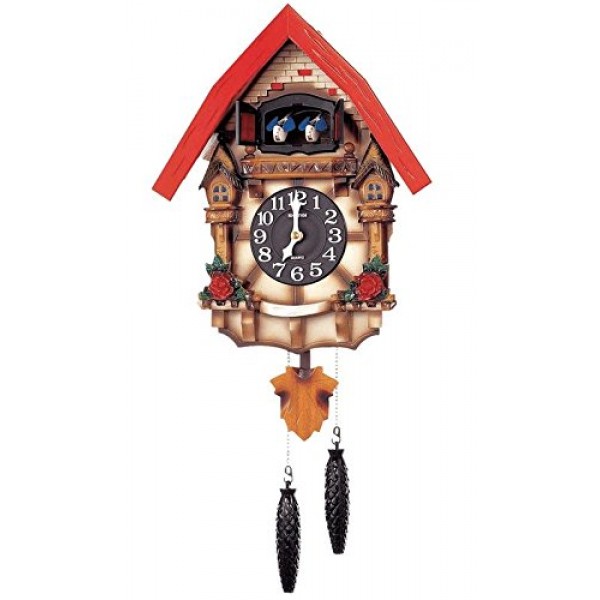 Rhythm(Japan) Auto Night Shut Off Sensor Hourly Mechanical Bird
